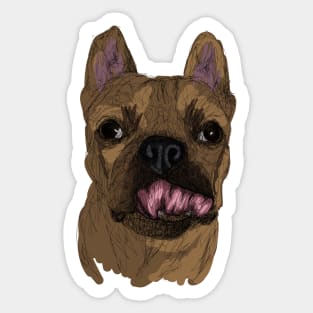 Bulldog draw with scribble art style Sticker